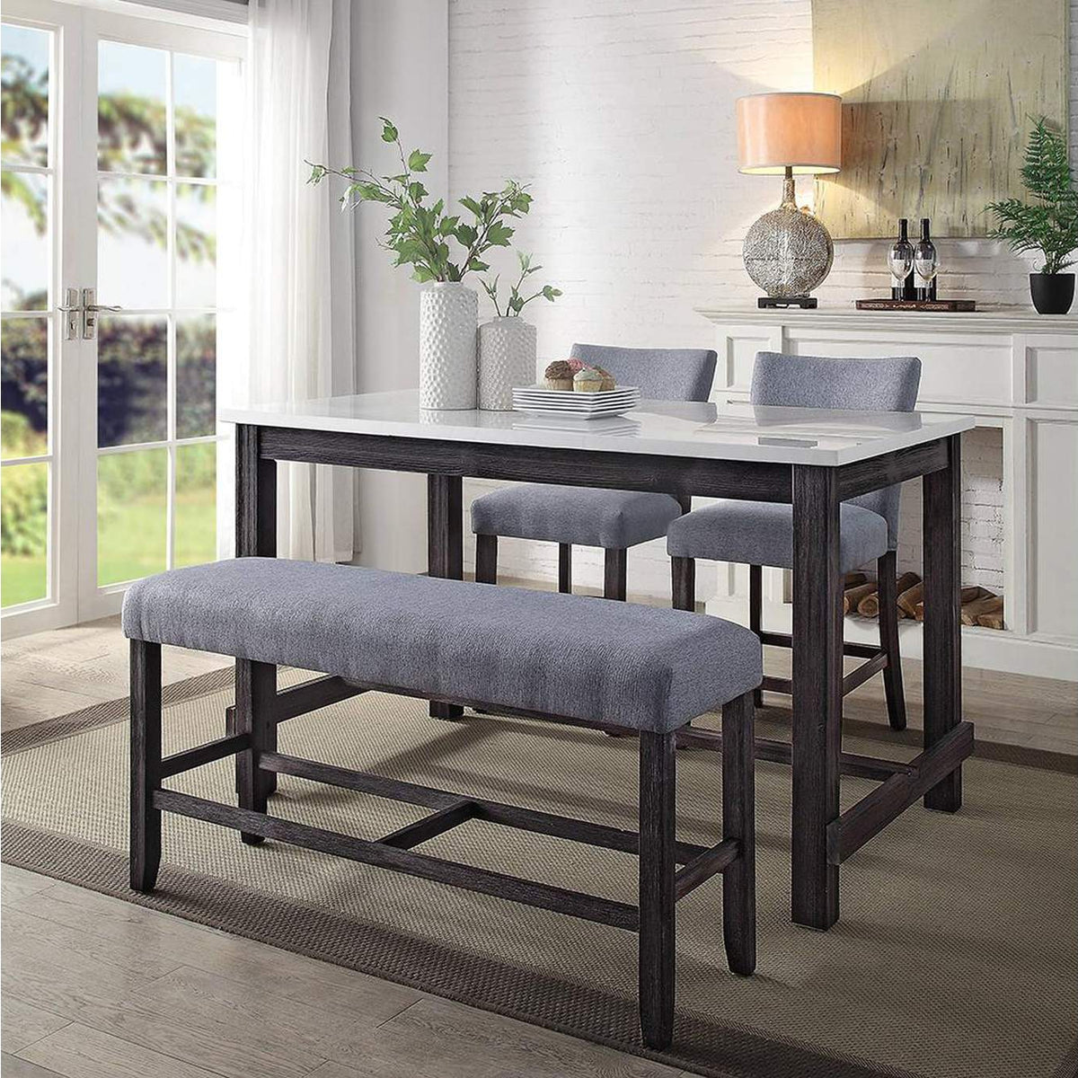72940 Yelena Counter Height Table with Marble Top