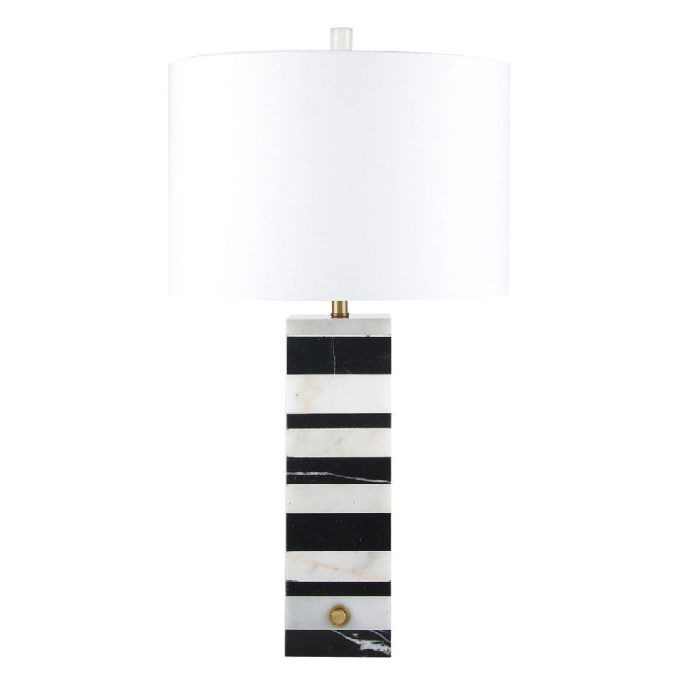 Aadrik Marble Table Lamp - Black / White