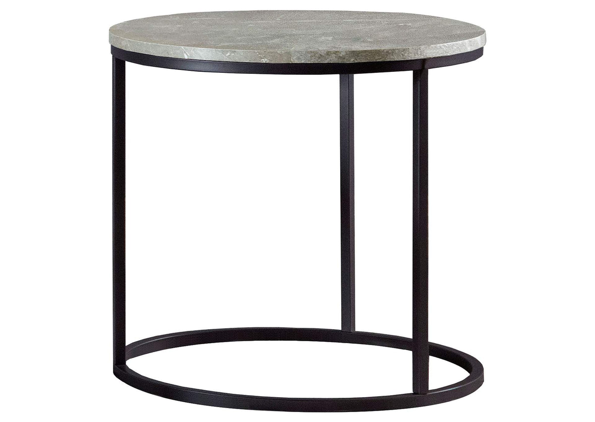Lainey Round Faux Marble Side End Table Grey