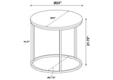 736027 Lainey Round Faux Marble Side End Table Grey