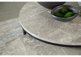 736028 Lainey 2-piece Round Faux Marble Nesting Coffee Table Grey