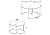 736028 Lainey 2-piece Round Faux Marble Nesting Coffee Table Grey