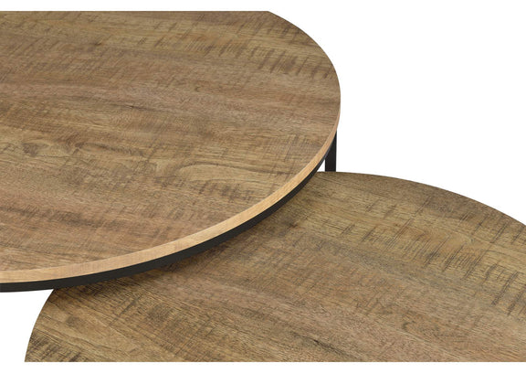 736030 Lainey 2-piece Round Nesting Coffee Table Mango