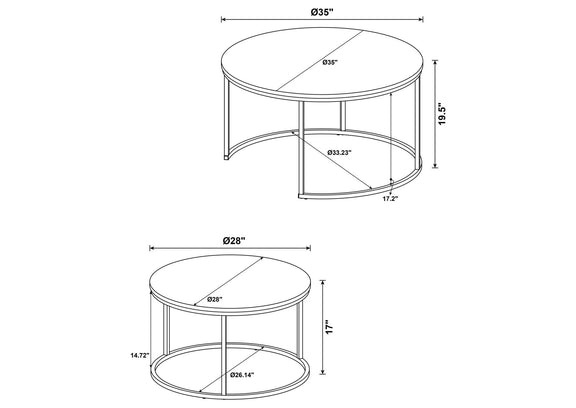 736030 Lainey 2-piece Round Nesting Coffee Table Mango