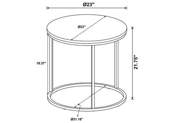 736037 Lainey Round Occasional Side End Table Mango