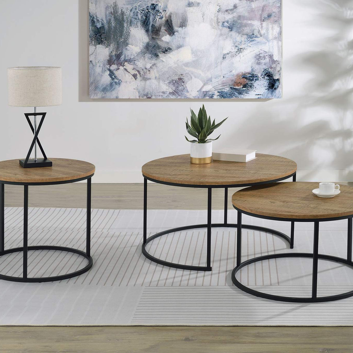 736037 Lainey Round Occasional Side End Table Mango
