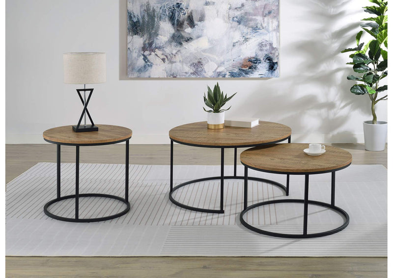 736037 Lainey Round Occasional Side End Table Mango