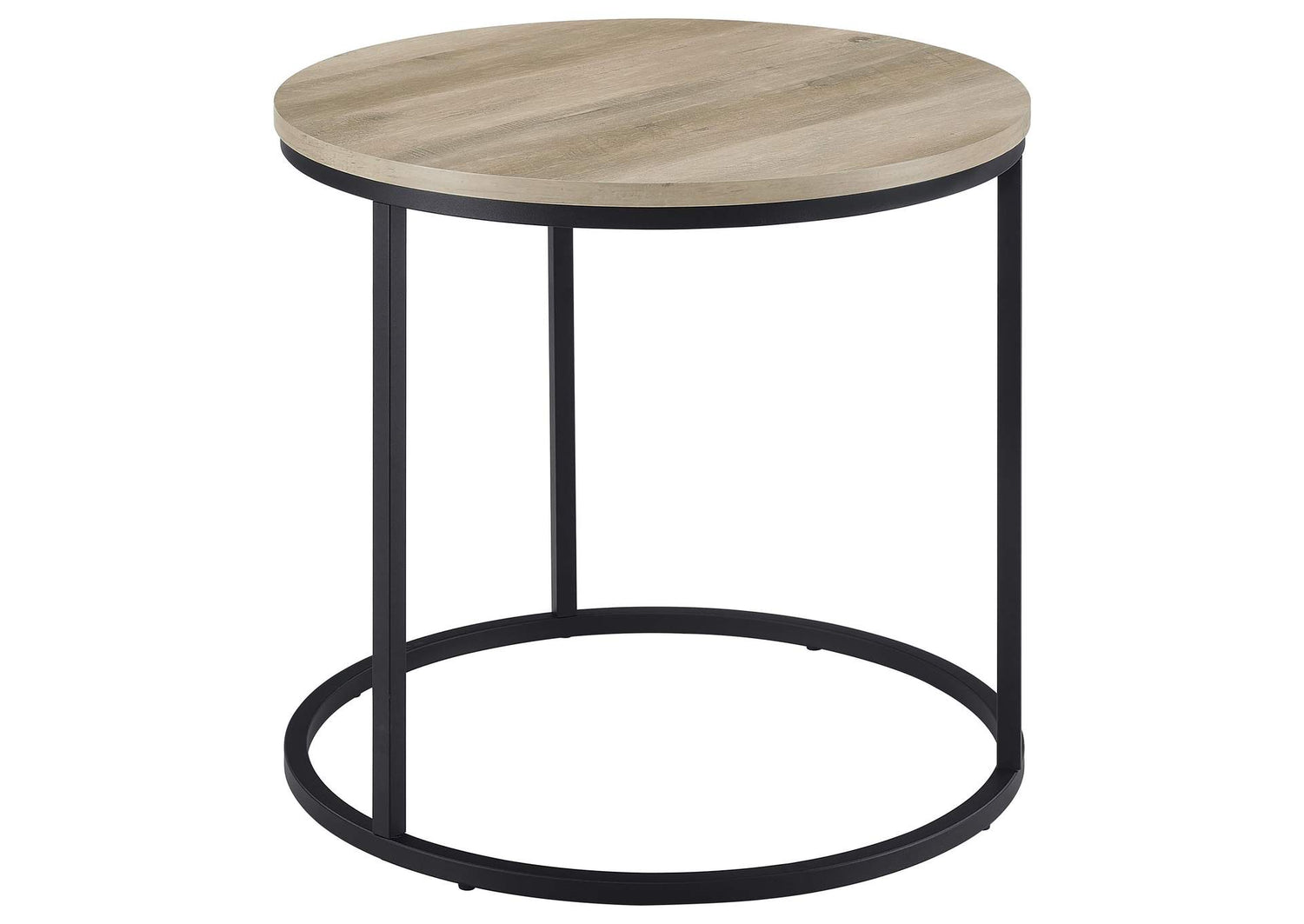 736047 Lainey Round Occasional Side End Table Distressed Pine