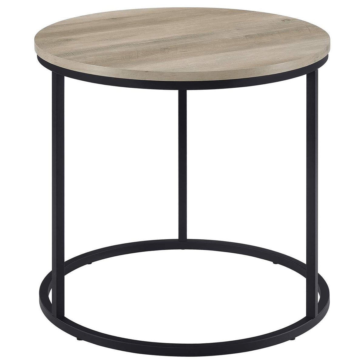 736047 Lainey Round Occasional Side End Table Distressed Pine