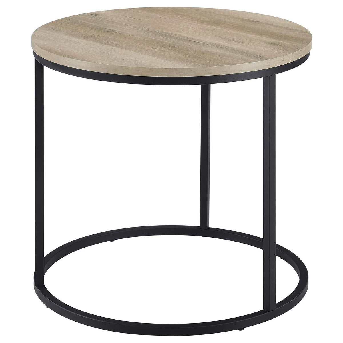 736047 Lainey Round Occasional Side End Table Distressed Pine