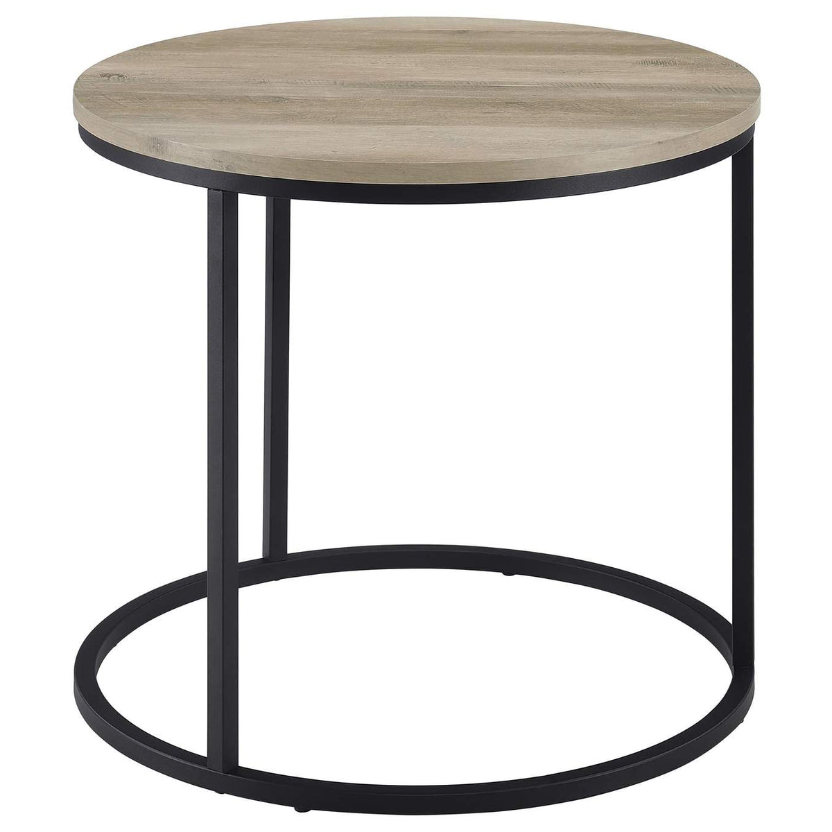 736047 Lainey Round Occasional Side End Table Distressed Pine
