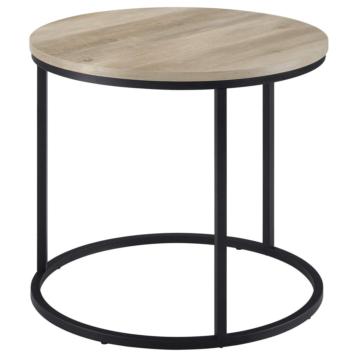 736047 Lainey Round Occasional Side End Table Distressed Pine