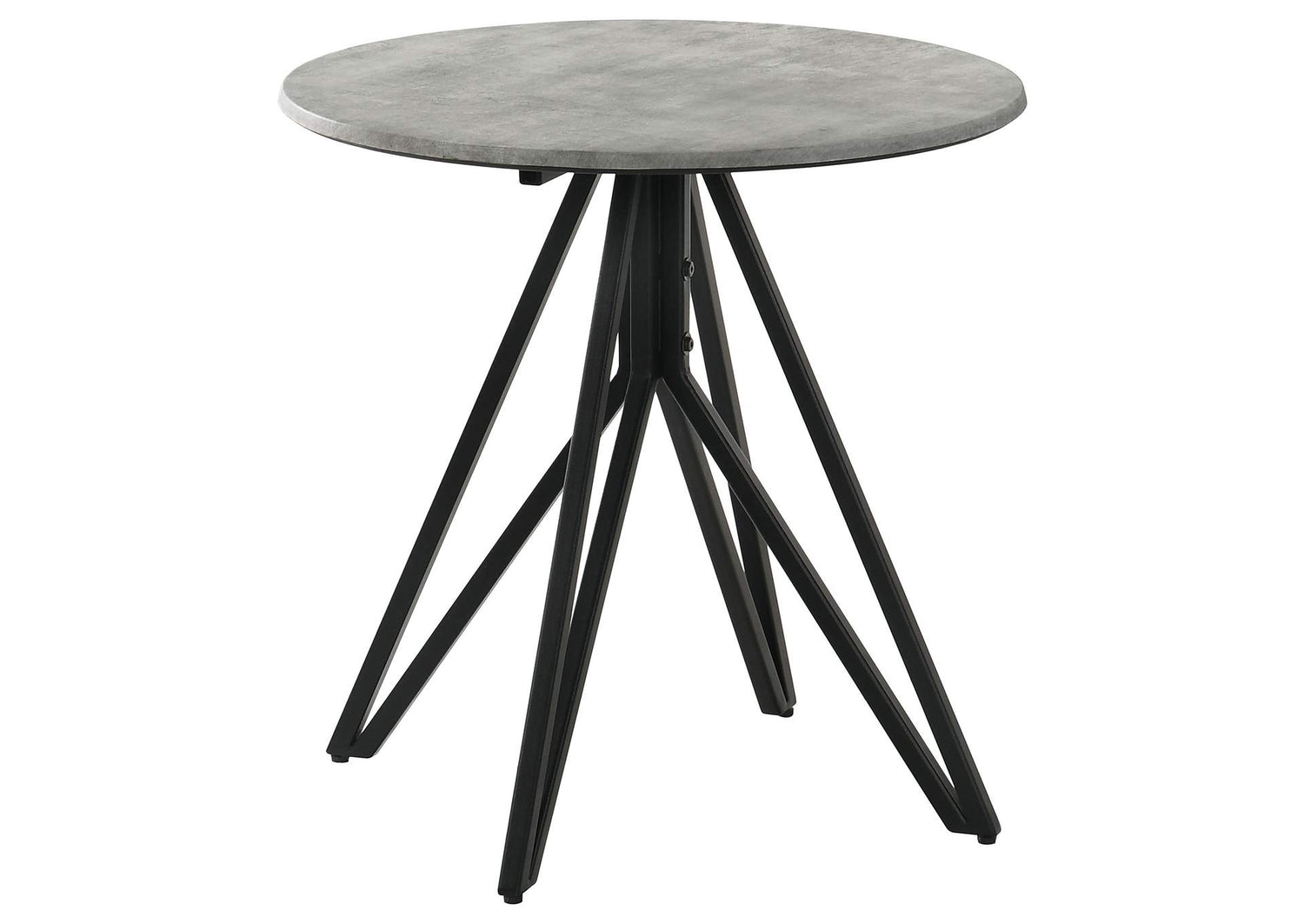 Hadi Round SmartTop Side End Table Cement and Gunmetal