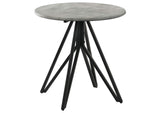 Hadi Round SmartTop Side End Table Cement and Gunmetal