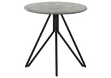 736177 Hadi Round SmartTop Side End Table Cement and Gunmetal