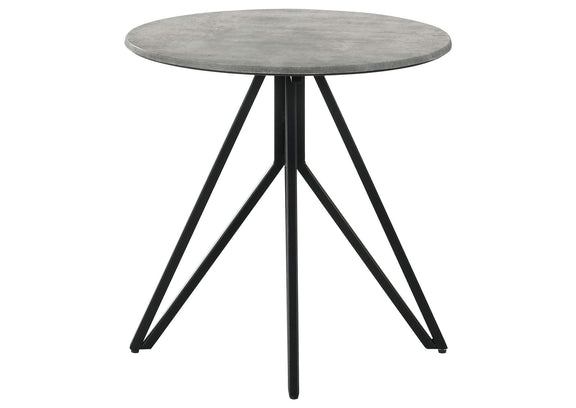 736178-S2 Hadi 2-piece Round SmartTop Coffee and End Table Set Cement