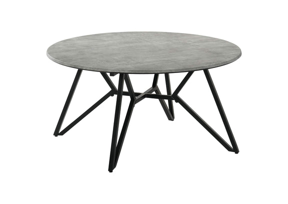 736178-S2 Hadi 2-piece Round SmartTop Coffee and End Table Set Cement