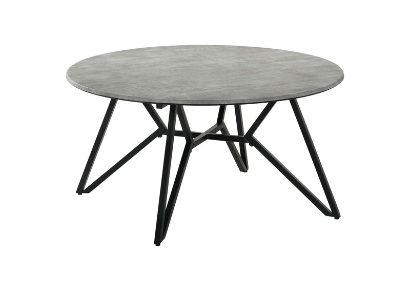 736178-S2 Hadi 2-piece Round SmartTop Coffee and End Table Set Cement
