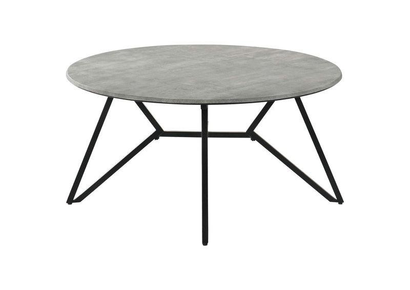 736178-S2 Hadi 2-piece Round SmartTop Coffee and End Table Set Cement
