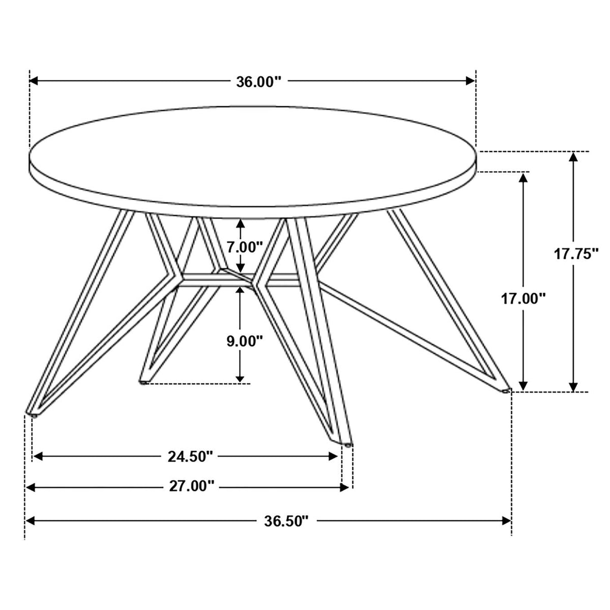 736178-S2 Hadi 2-piece Round SmartTop Coffee and End Table Set Cement
