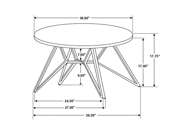 736178-S2 Hadi 2-piece Round SmartTop Coffee and End Table Set Cement