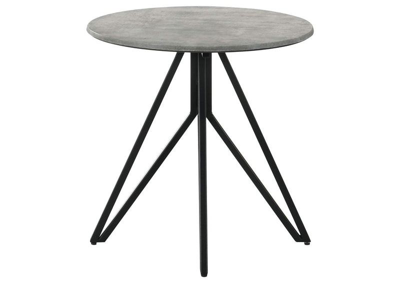 736178-S3 Hadi 3-piece Round SmartTop Coffee and End Table Set Cement