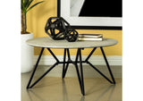 736178 Hadi Round SmartTop Coffee Table Cement and Gunmetal