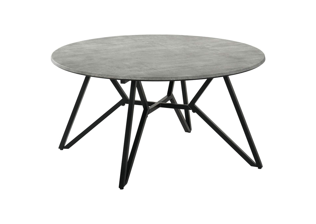 Hadi Round SmartTop Coffee Table Cement and Gunmetal