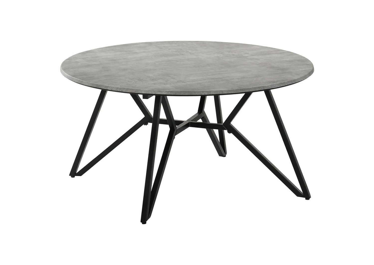 Hadi Round SmartTop Coffee Table Cement and Gunmetal