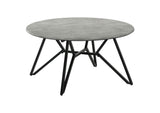 Hadi Round SmartTop Coffee Table Cement and Gunmetal