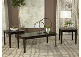 Amaro 3-piece Coffee and End Table Set Dark Brown