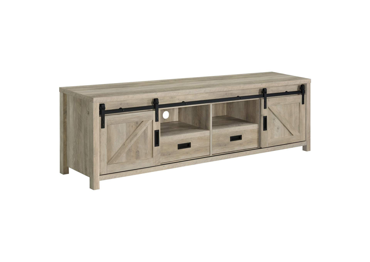 Madra 2-door Engineered Wood 79-inch TV Stand Distressed Pine