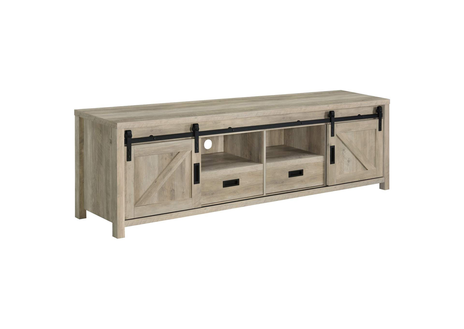 Madra 2-door Engineered Wood 79-inch TV Stand Distressed Pine