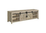 736263 Madra 2-door Engineered Wood 79-inch TV Stand Distressed Pine