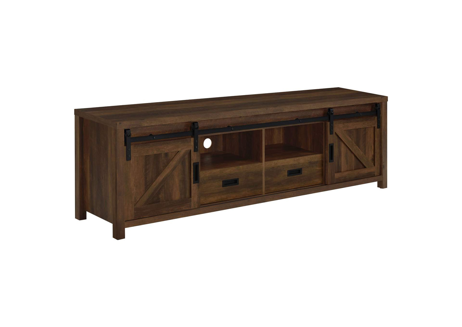 Madra 2-door Engineered Wood 79-inch TV Stand Dark Pine
