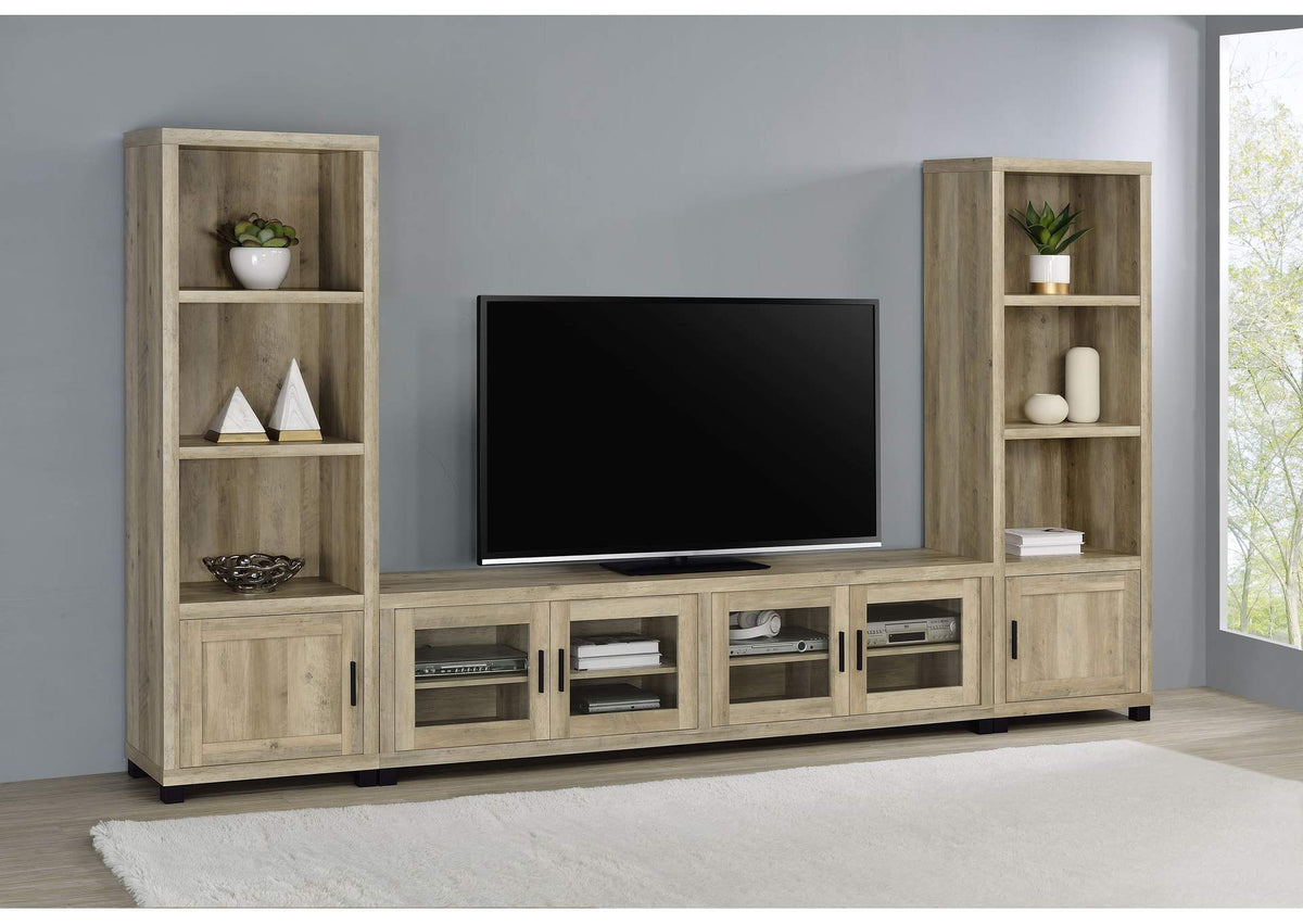 Sachin 3-piece 79-inch TV Entertainment Center Antique Pine