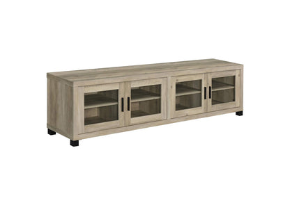 736283 Sachin 4-door Engineered Wood 79-inch TV Stand Distressed Pine