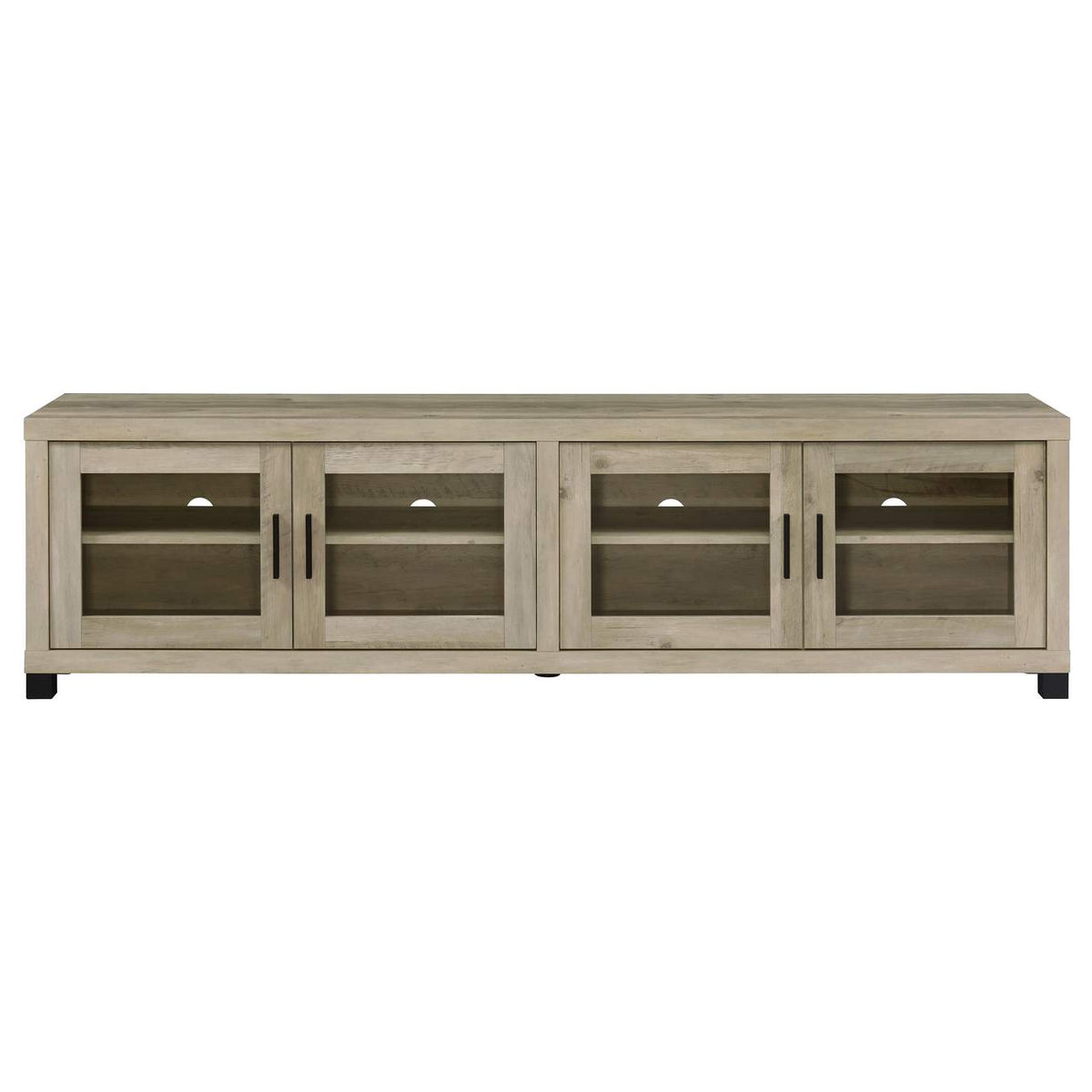 736283 Sachin 4-door Engineered Wood 79-inch TV Stand Distressed Pine