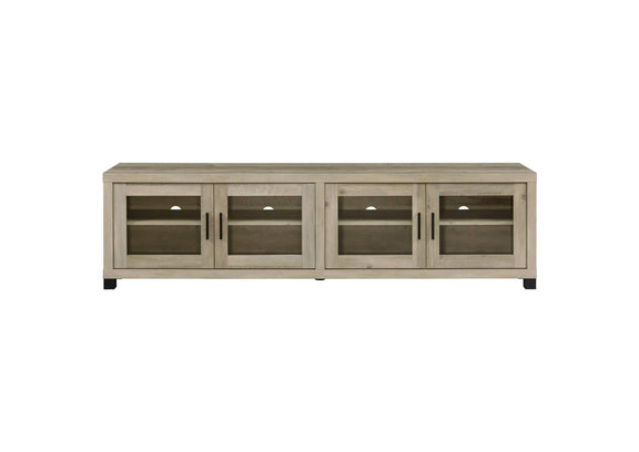 736283 Sachin 4-door Engineered Wood 79-inch TV Stand Distressed Pine