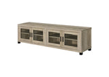 736283 Sachin 4-door Engineered Wood 79-inch TV Stand Distressed Pine