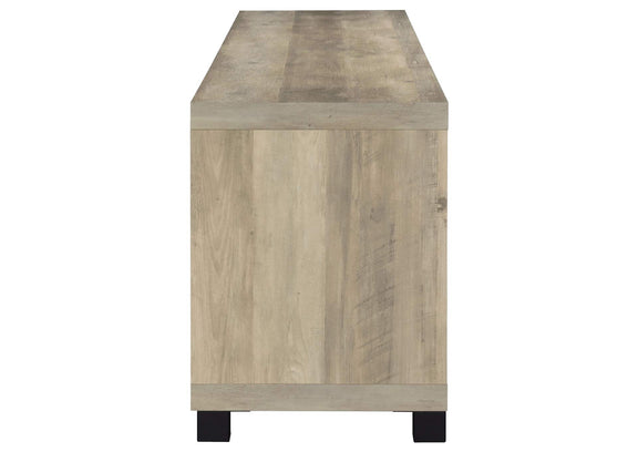 736283 Sachin 4-door Engineered Wood 79-inch TV Stand Distressed Pine