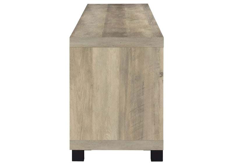 736283 Sachin 4-door Engineered Wood 79-inch TV Stand Distressed Pine