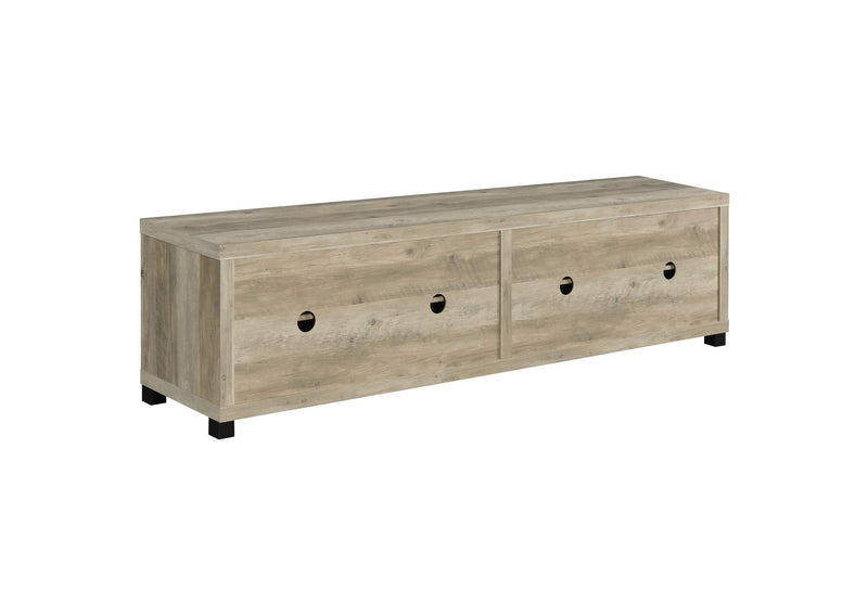 736283 Sachin 4-door Engineered Wood 79-inch TV Stand Distressed Pine