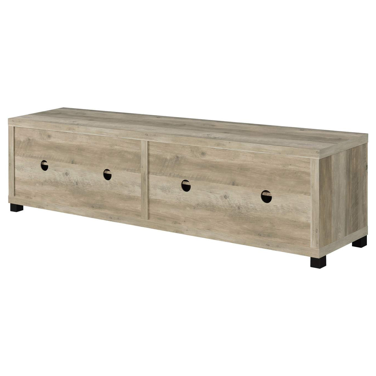 736283 Sachin 4-door Engineered Wood 79-inch TV Stand Distressed Pine