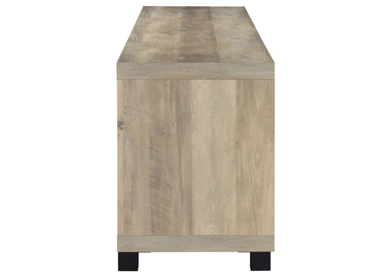 736283 Sachin 4-door Engineered Wood 79-inch TV Stand Distressed Pine