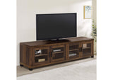 736293 Sachin 4-door Engineered Wood 79-inch TV Stand Dark Pine