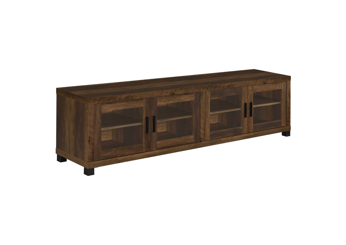 736293 Sachin 4-door Engineered Wood 79-inch TV Stand Dark Pine
