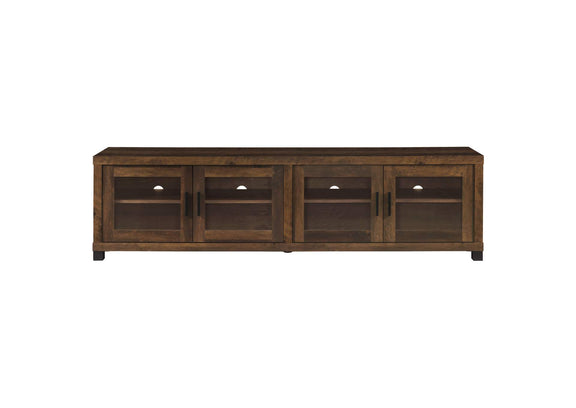736293 Sachin 4-door Engineered Wood 79-inch TV Stand Dark Pine