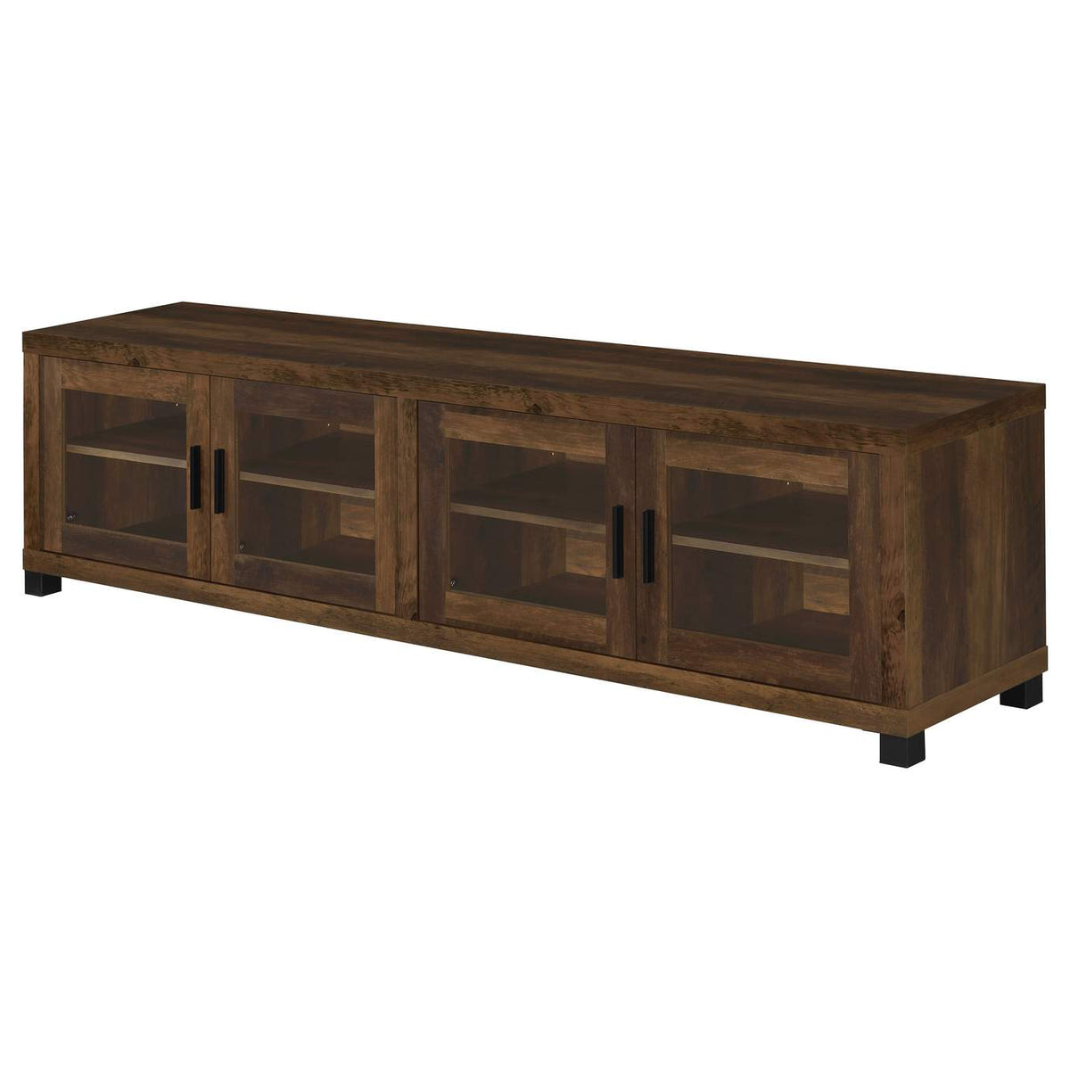 736293 Sachin 4-door Engineered Wood 79-inch TV Stand Dark Pine