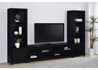 736303-SET Sachin 3-piece Entertainment Center 79-inch TV Stand Black